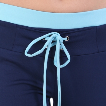 Yoga Casual sportswear 2sets(Large U-Neck fake 2pcs short sleeve T-Shirt+ Drawstring bell Long pants)